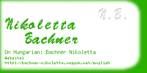 nikoletta bachner business card